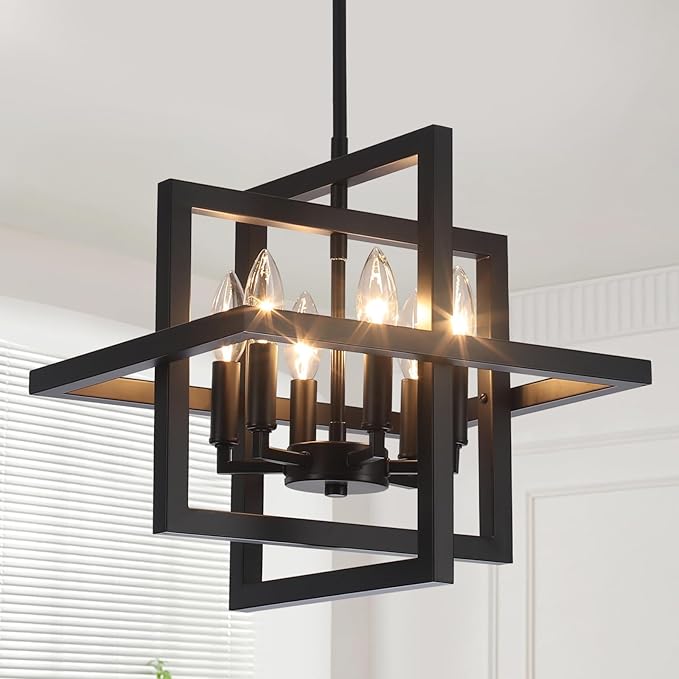 6-Light Geometric Pendant Chandelier