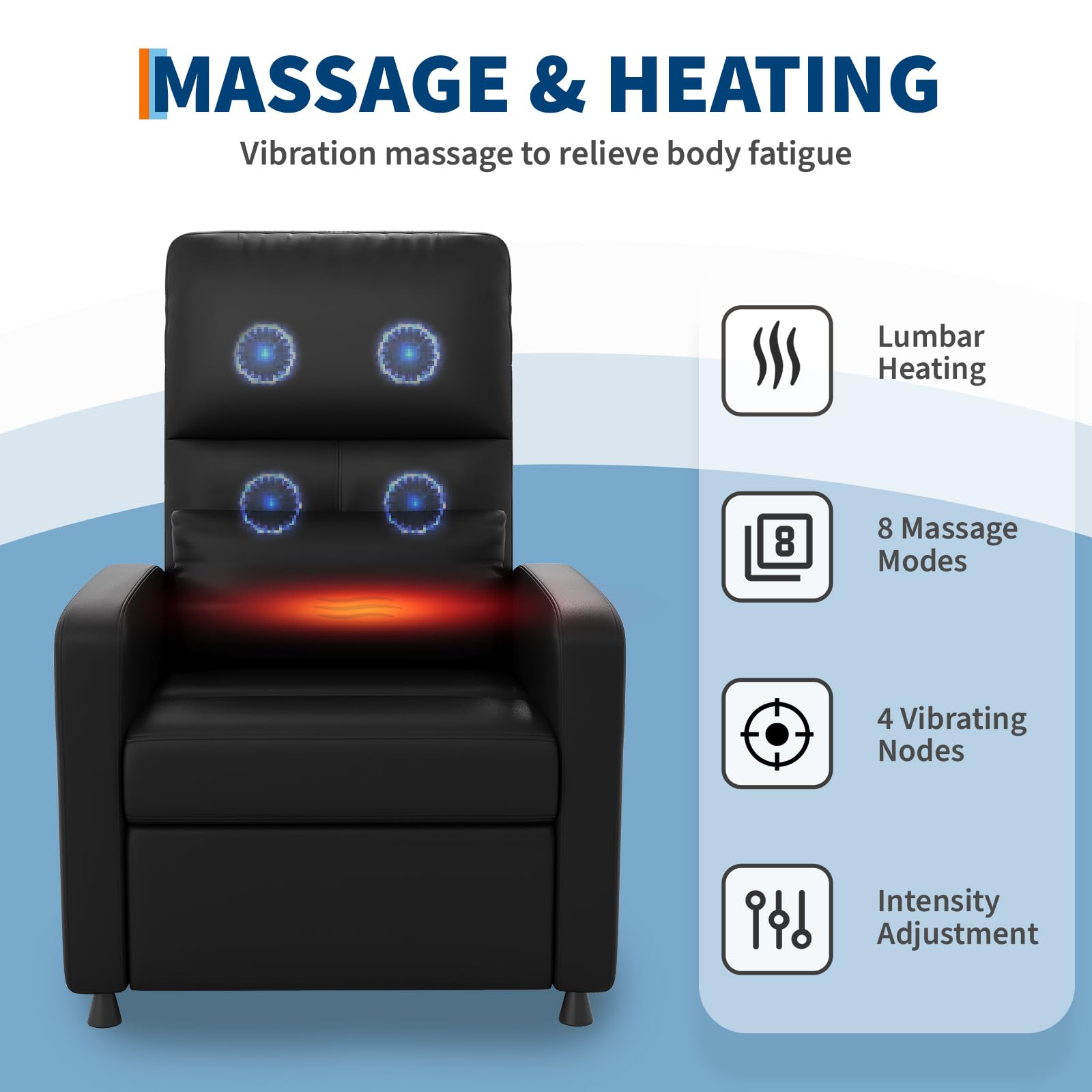 Power Recliner Chair with Massage & Heat
