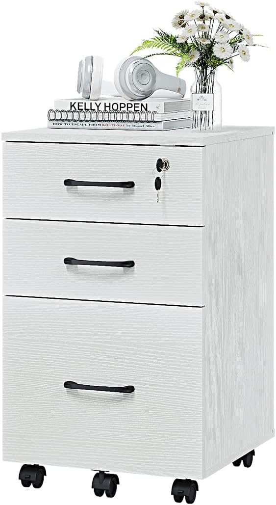3-Drawer Mobile File Cabinet with Wheels