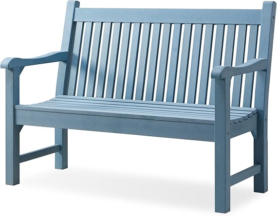 2-Person Outdoor Patio Bench, 700 lbs Capacity, Weatherproof Poly Lumber
