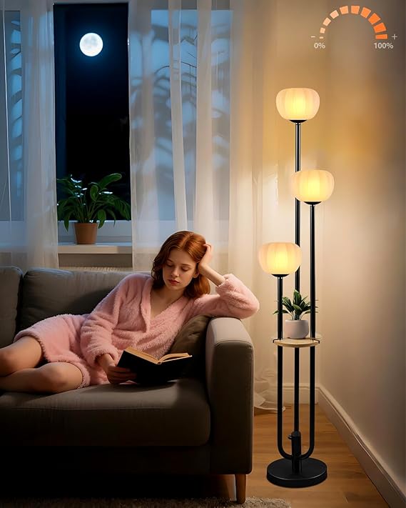 3-Globe Pink Floor Lamp, 63" Tall with G9 Bulbs