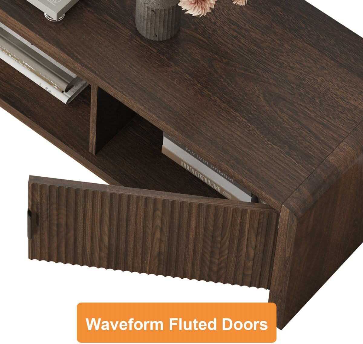 Waveform Fluted-Door TV Stand 63"