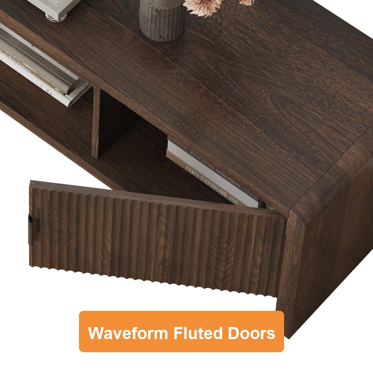 Waveform Fluted-Door TV Stand 63"