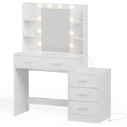 Lighted Makeup Vanity with Charging Station