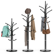 HzTinT Heavy Duty Coat Rack with Marble Base, 12 Hooks, Adjustable Heights