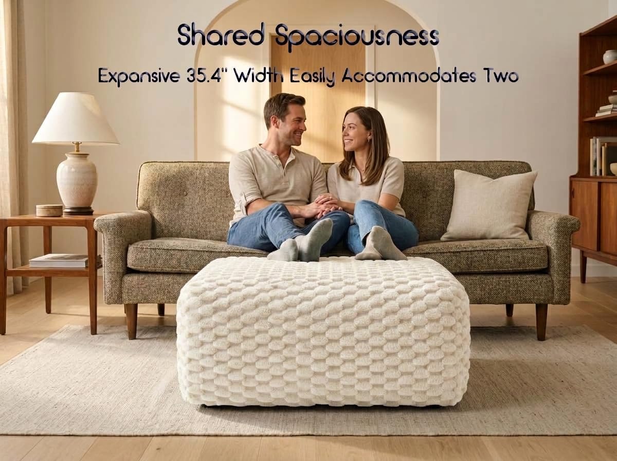 Oversized Chenille Ottoman