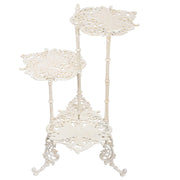 Sungmor Vintage Cast Iron 3-Tier Plant Stand, 28 Inch Tall, Antique White