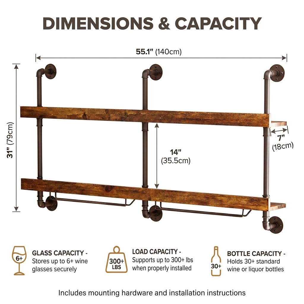 Wall-Mounted LED Wine Rack