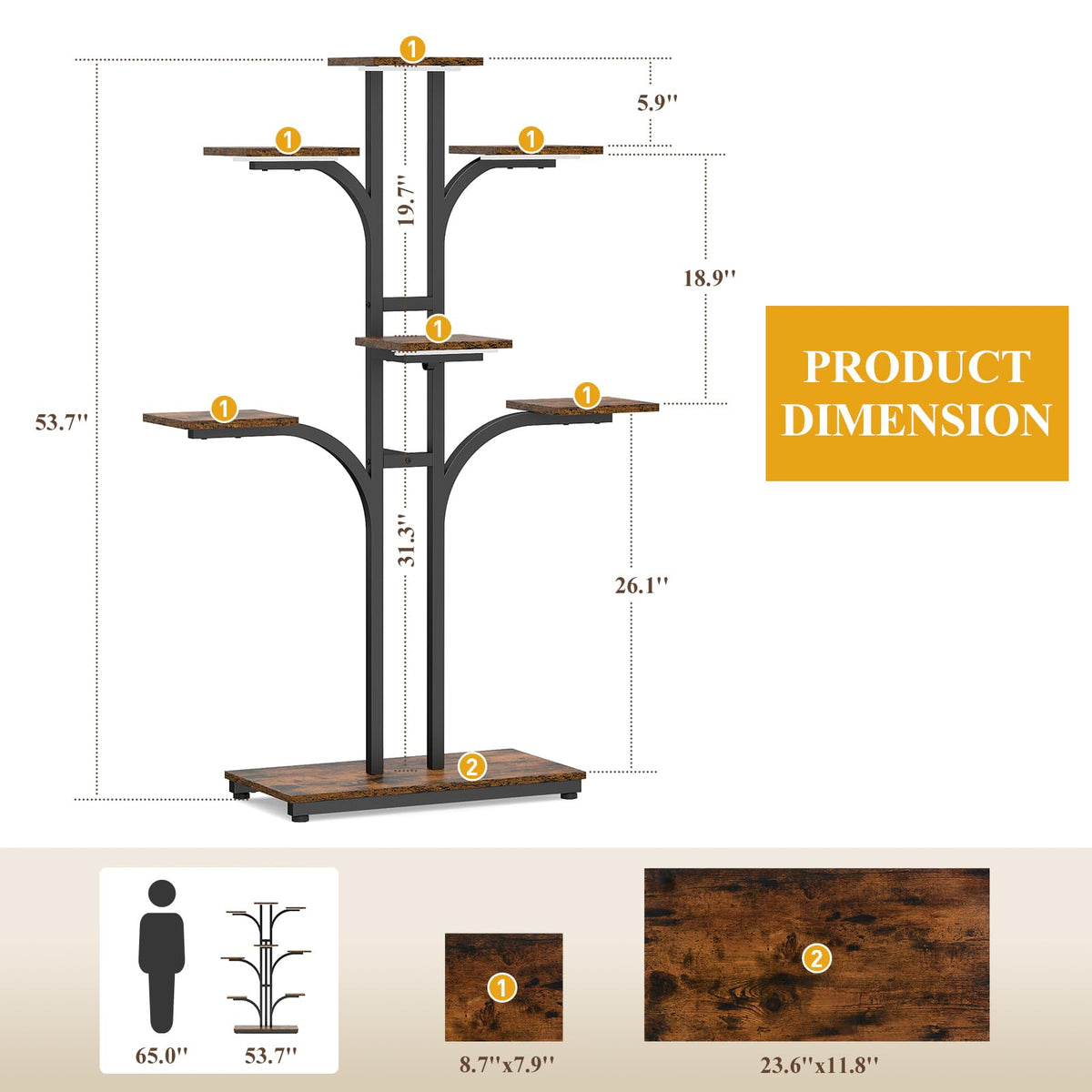 7-Tier Plant Stand with Grow Light
