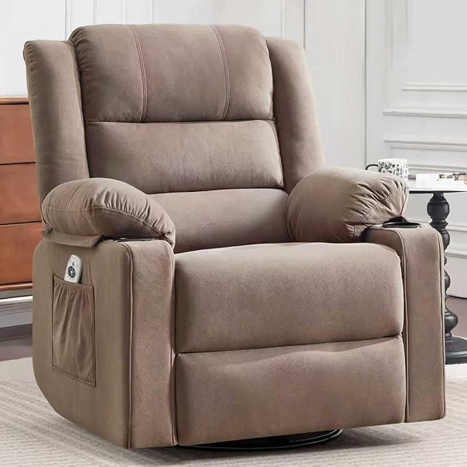 Rocker Swivel Recliner Chair with Massage & Heat
