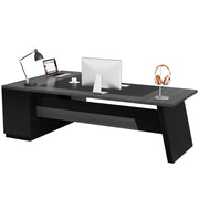 L-Shaped Executive Desk with Drawers & File Cabinet