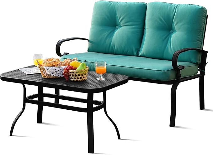 2-Piece Patio Loveseat & Coffee Table Set