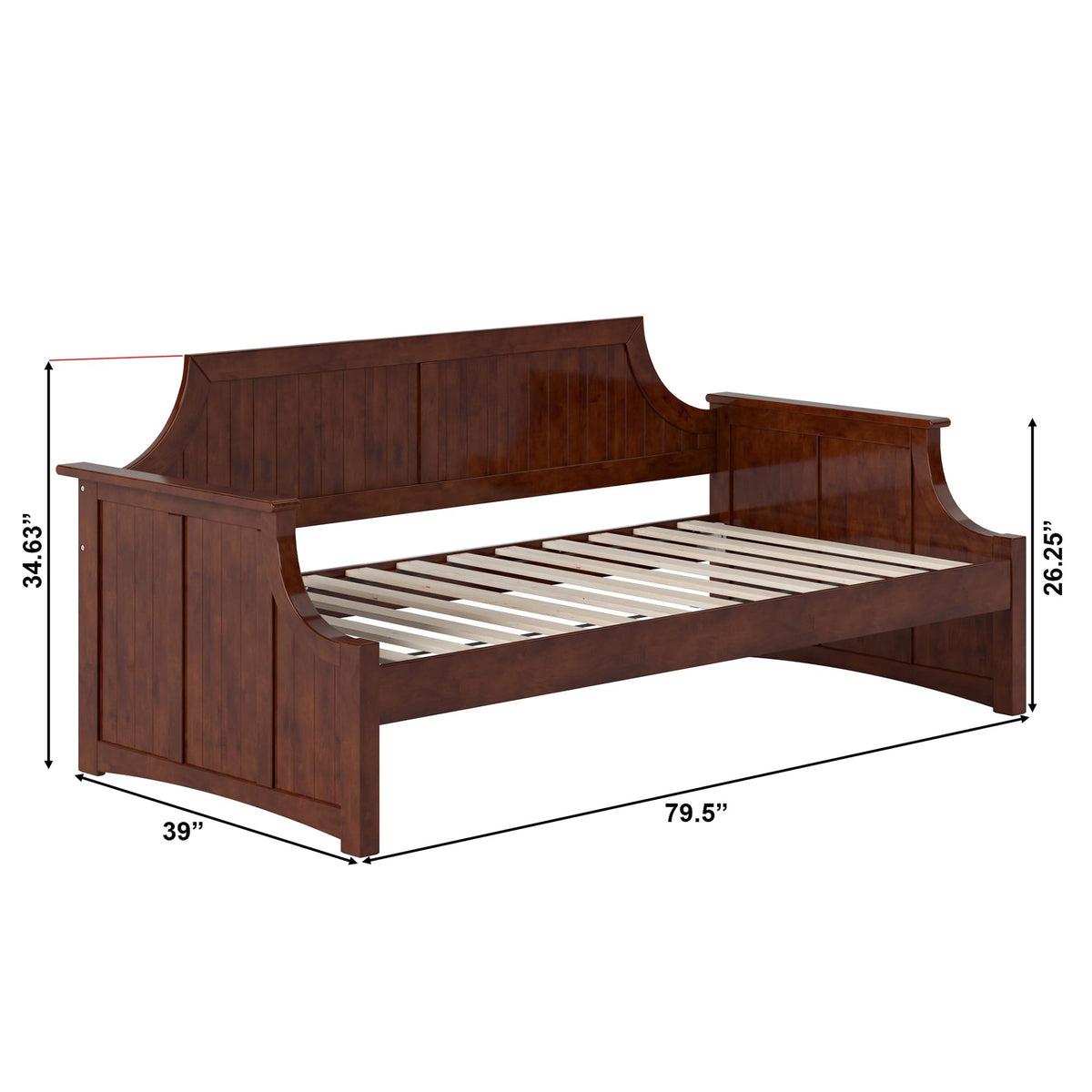 Twin Wood Daybed in Walnut