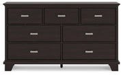 7-Drawer Dresser with Safety Stop – Dark Brown