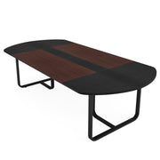 Oval 6 ft Conference Table, Two-Tone Walnut & Black