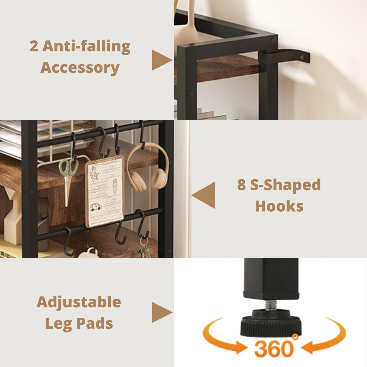 2-Drawer File Cabinet with Charging Station
