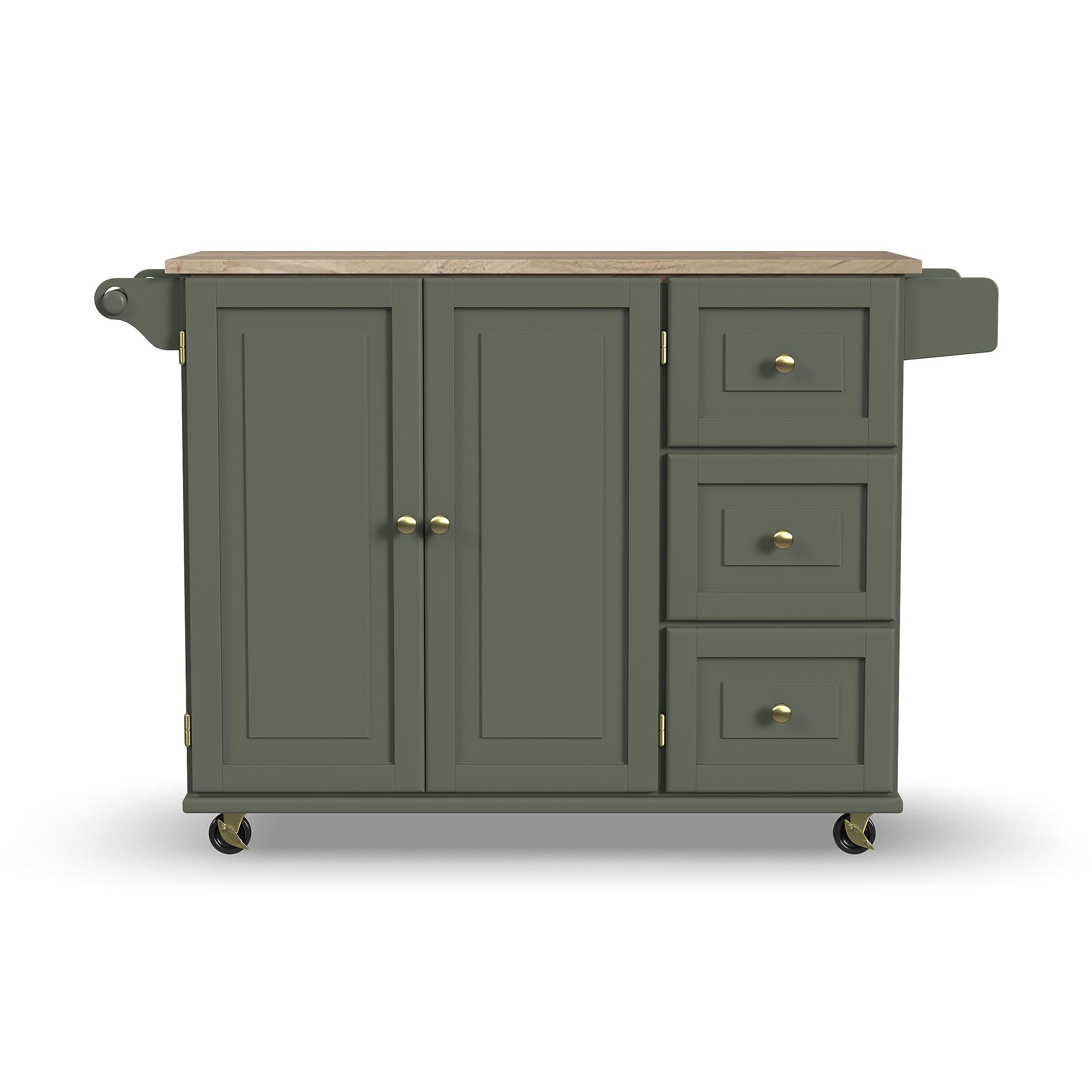 Mobile Kitchen Island Cart with Dropleaf Breakfast Bar
