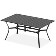 Outdoor Metal Patio Dining Table with Umbrella Hole