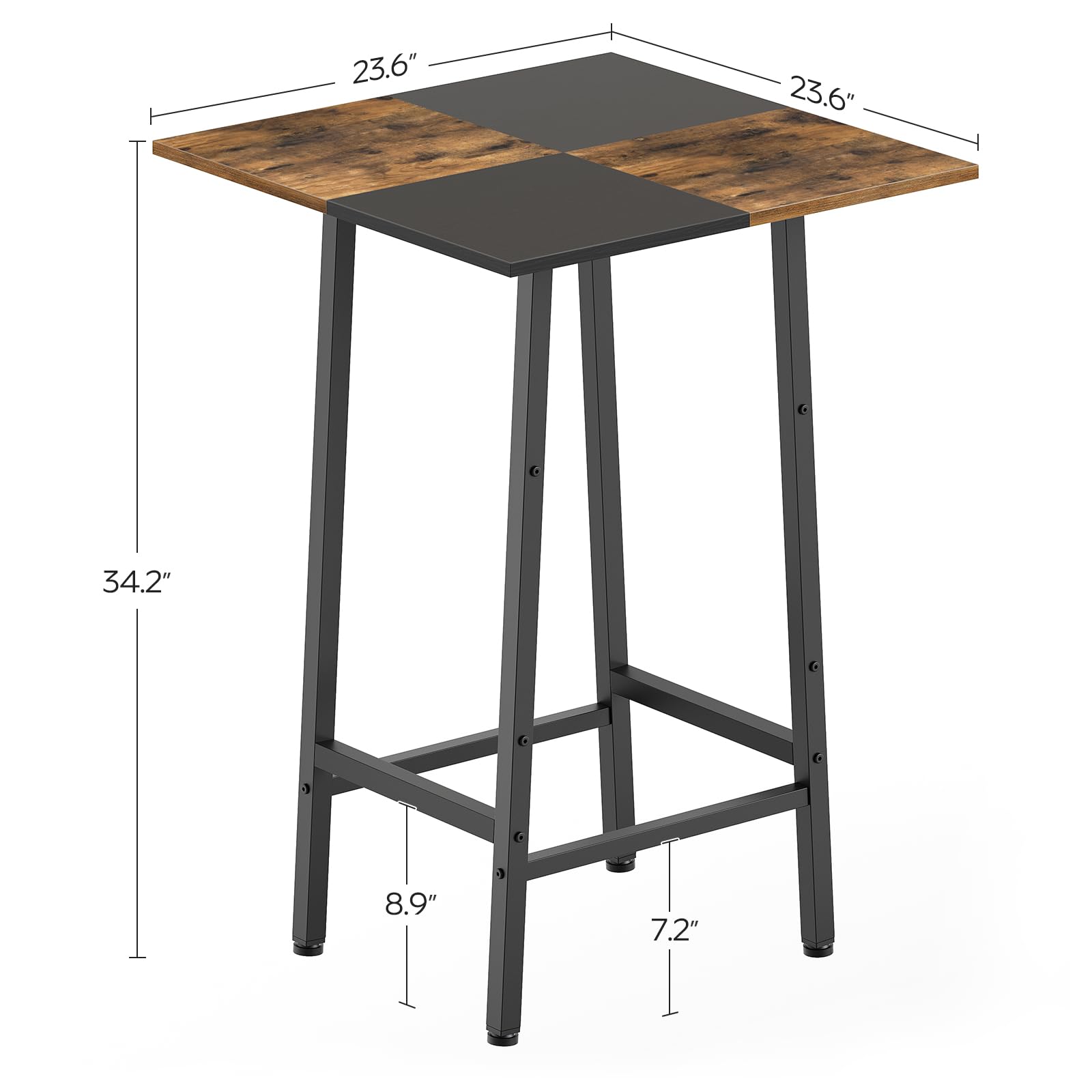 Square Bar Table with Footrest