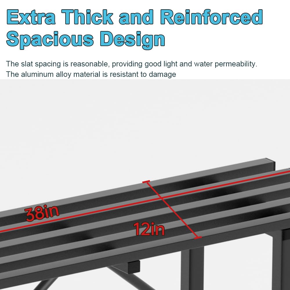 DHYGOTFUR Outdoor Plant Stand Aluminum, Indoor Heavy Duty Metal Bench