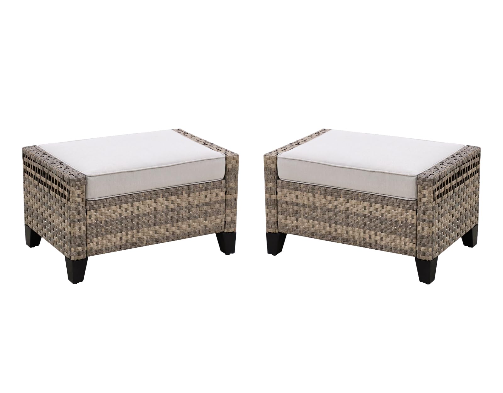 Outdoor Wicker Ottoman Set (2-Piece)