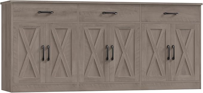 71" Farmhouse Sideboard Buffet Cabinet with Storage