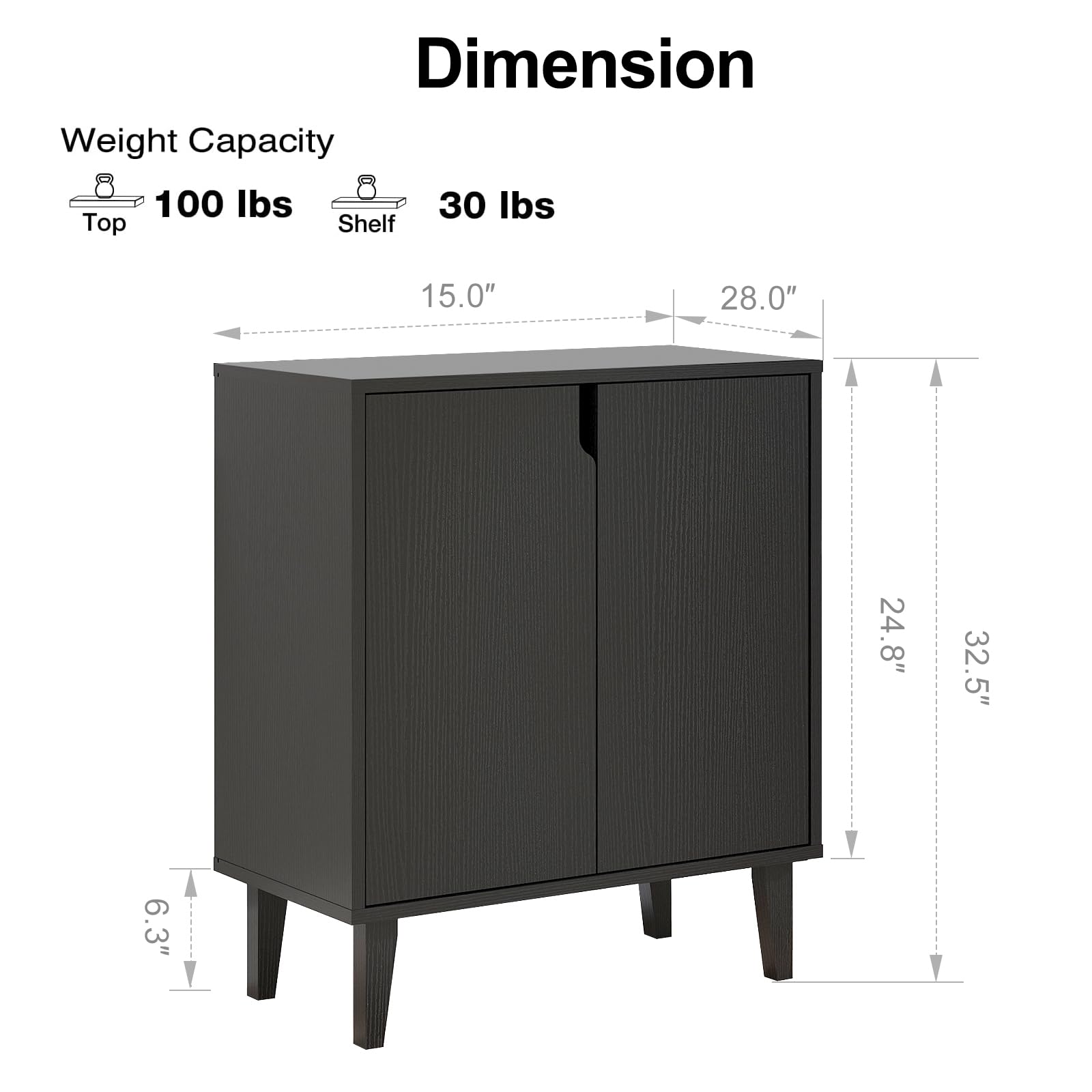 2-Door Storage Cabinet with Soft-Close Doors