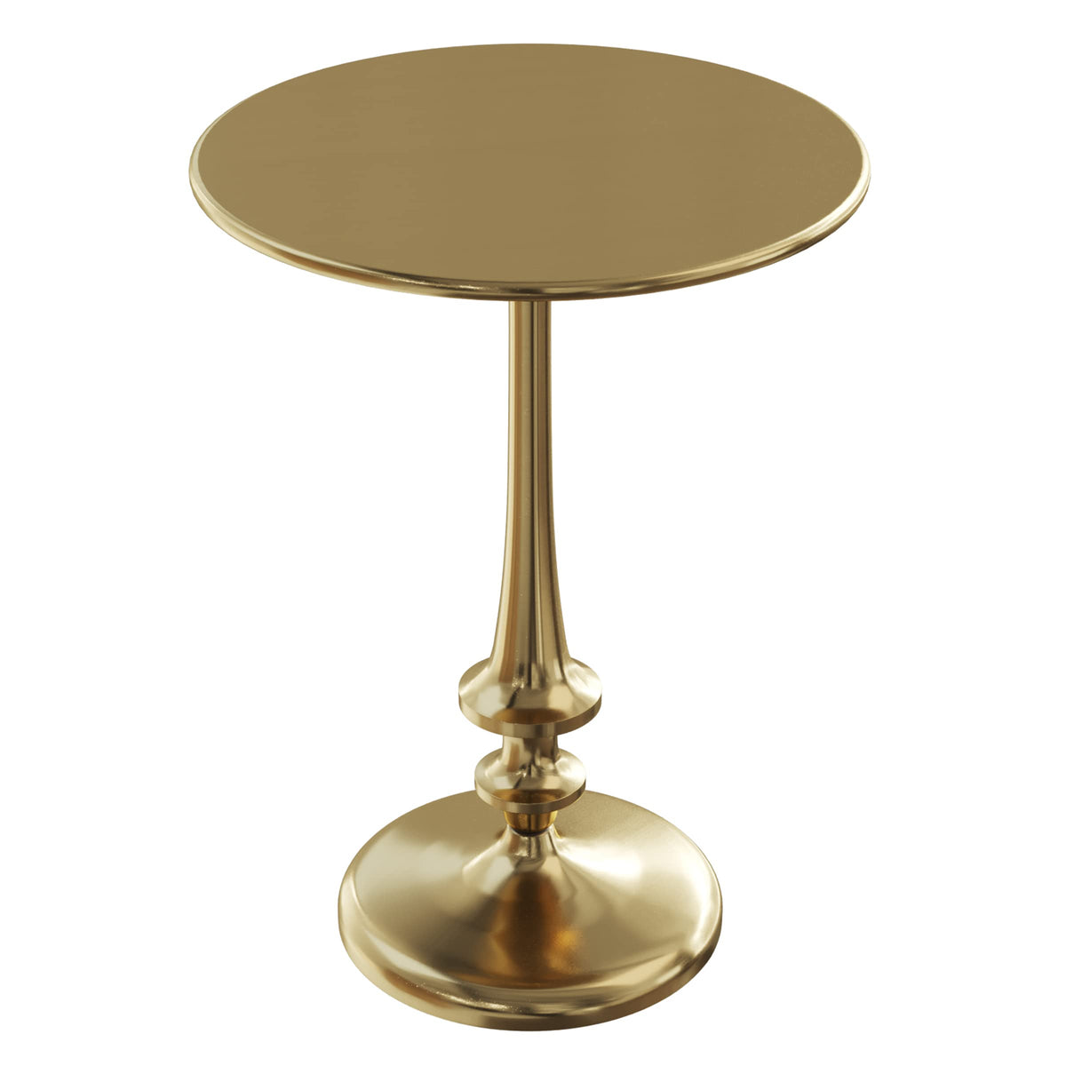 Lavish Home Iron Pedestal Table, Antiqued Gold Side Table, 16”W x 22”H
