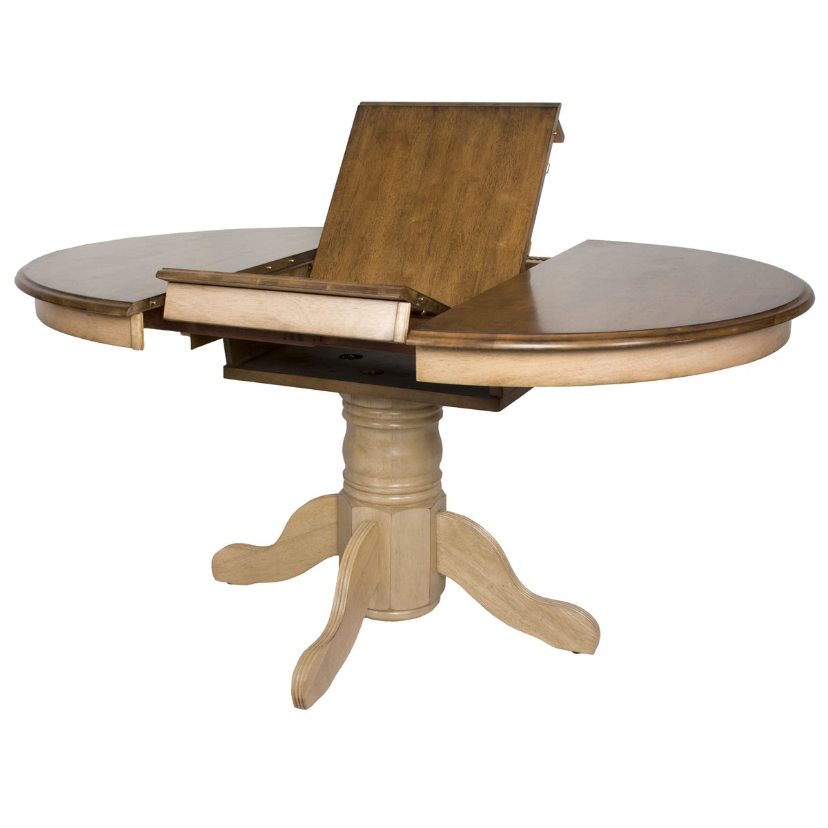 Sunset Trading 5 Piece Brook Round or Oval Butterfly Leaf Dining Set with Napoleon Chairs