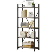 5-Tier Industrial Etagere Bookcase with Metal Frame