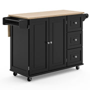 Mobile Kitchen Island Cart with Drop Leaf