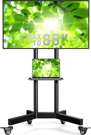Rolling TV Stand with Wheels for 32–85 Inch TVs