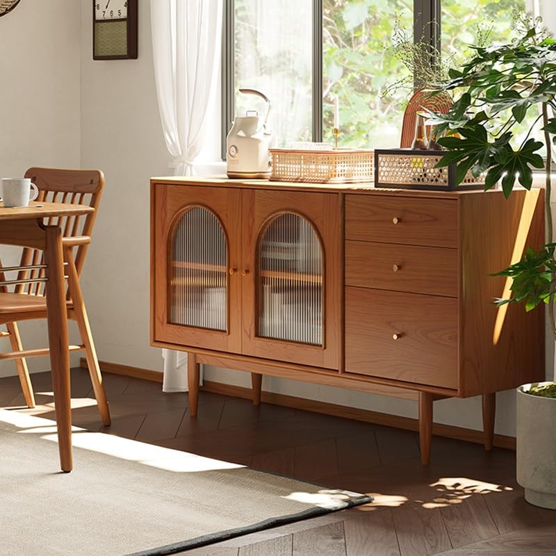 HEAIQI Sideboard Kitchen Cupboard 160x40x95cm Solid Wood Bar Sideboard Living Room Japanese Storage Cabinet, Entrance Table Decorative Furniture Cupboard Bar Cabinet