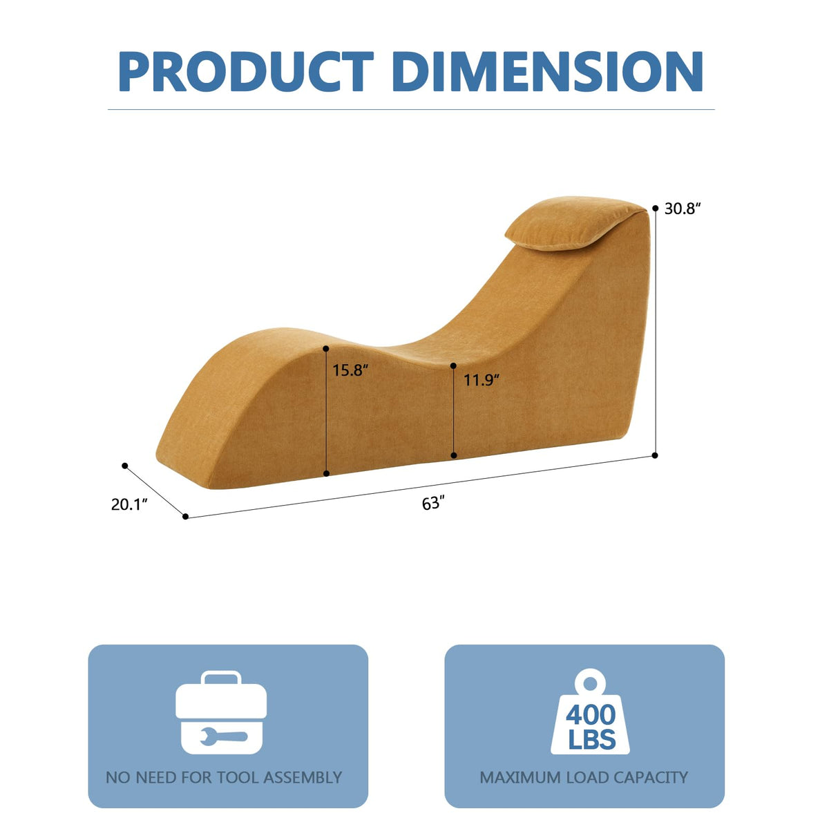 Chenille Yoga Chaise Lounge