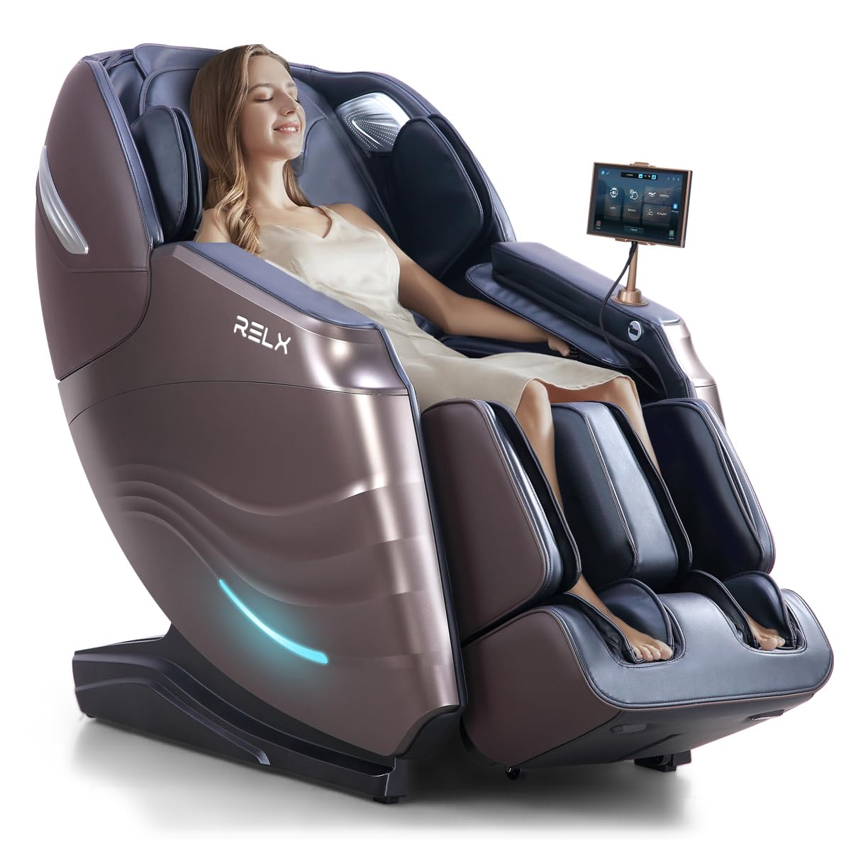 RELX 2026 Massage Chair Full Body, Body Scan, Zero Gravity Recliner, Brown