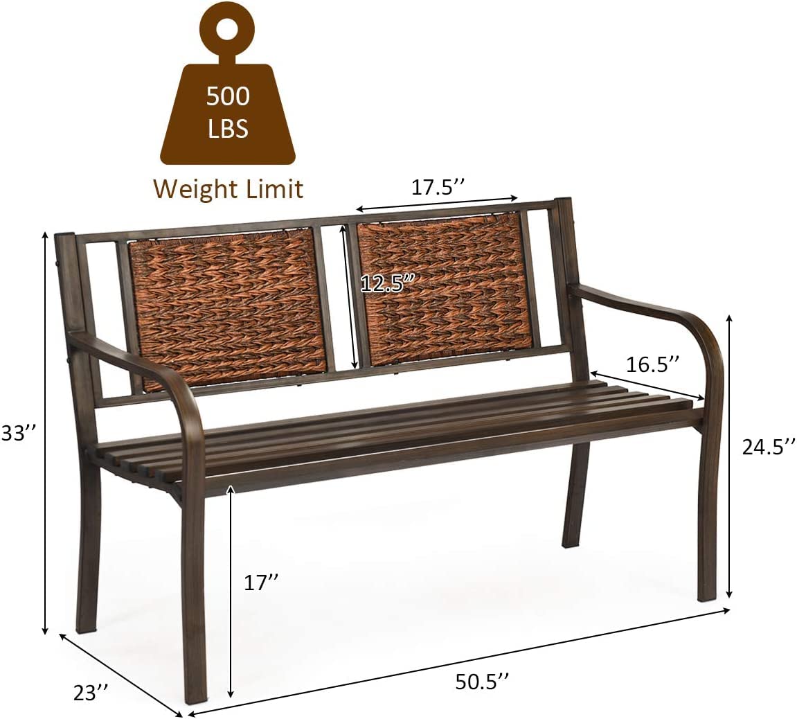 Outdoor Rattan Garden Bench