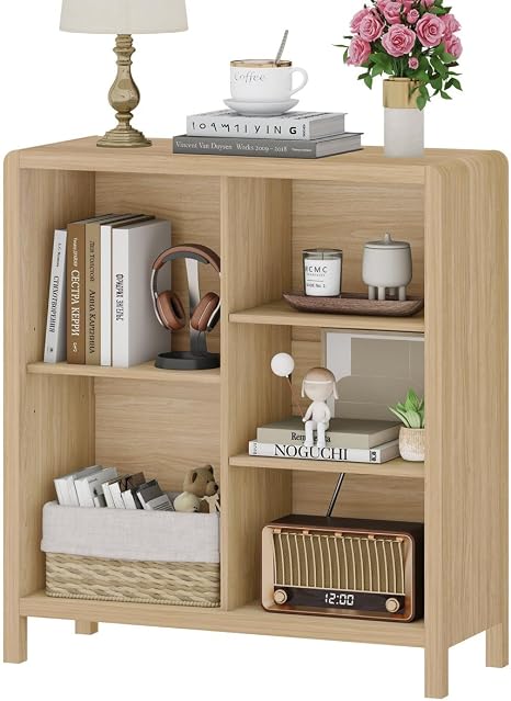 5-Cube Bookshelf with Adjustable Shelves