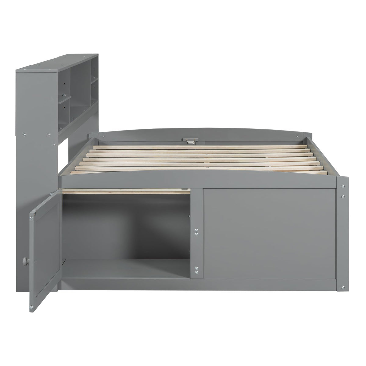 Full Storage Daybed with Drawers & Shelves
