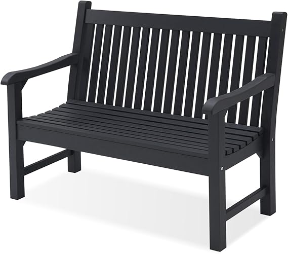 2-Person Outdoor Patio Bench, 700 lbs Capacity, Weatherproof Poly Lumber