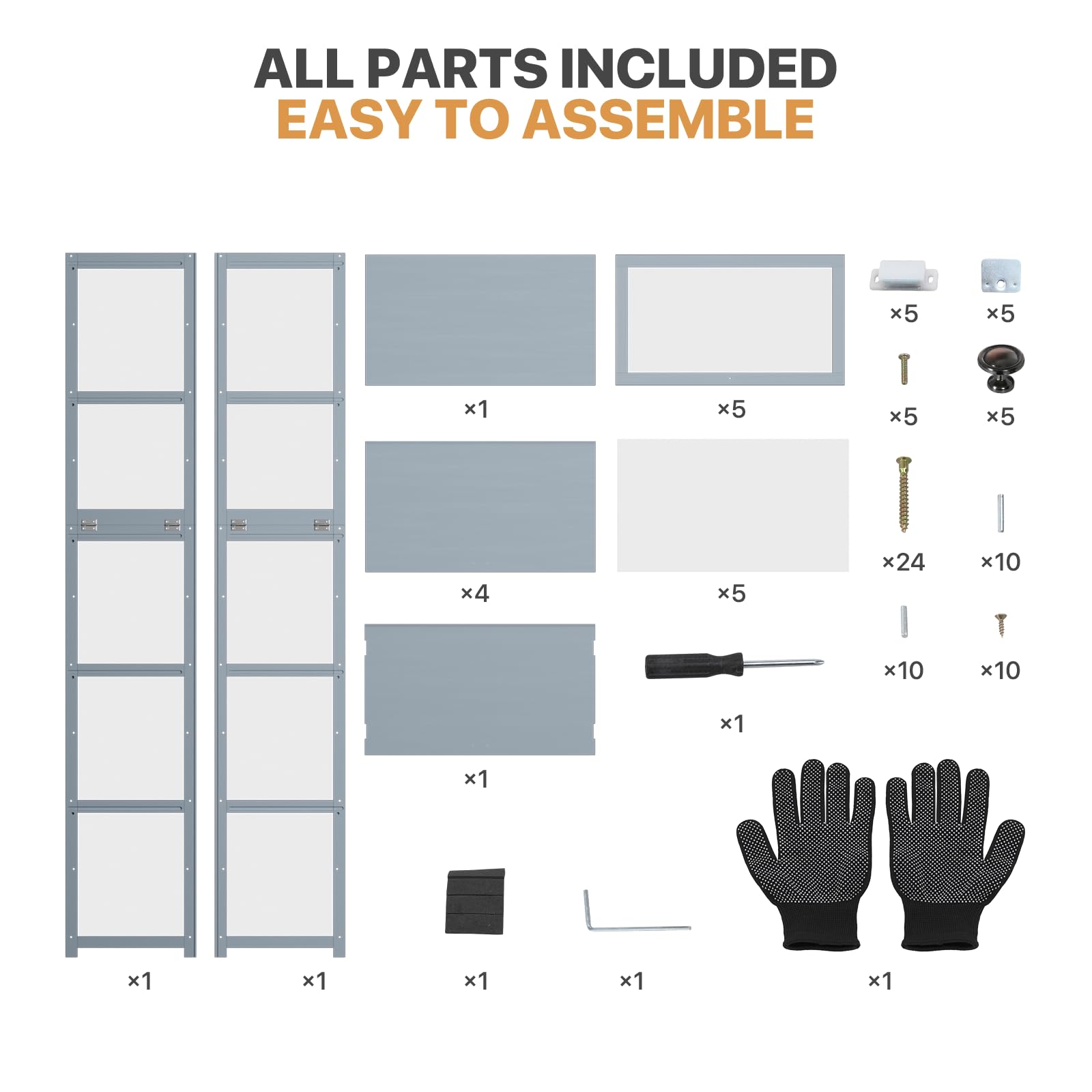 5-Tier Curio Display Cabinet with Acrylic Doors