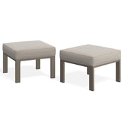 Metal Outdoor Ottoman Set of 2 with Cushions