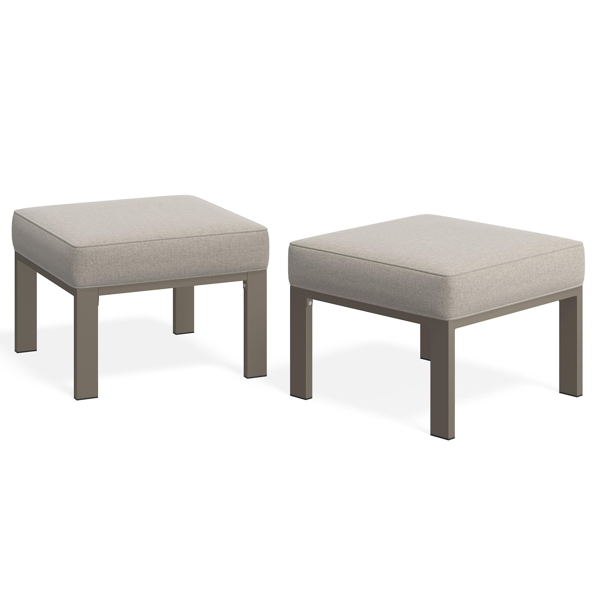 Metal Outdoor Ottoman Set of 2 with Cushions