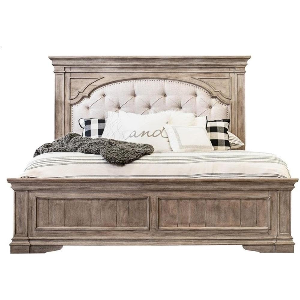 Highland Park King Panel Bed – Distressed Driftwood