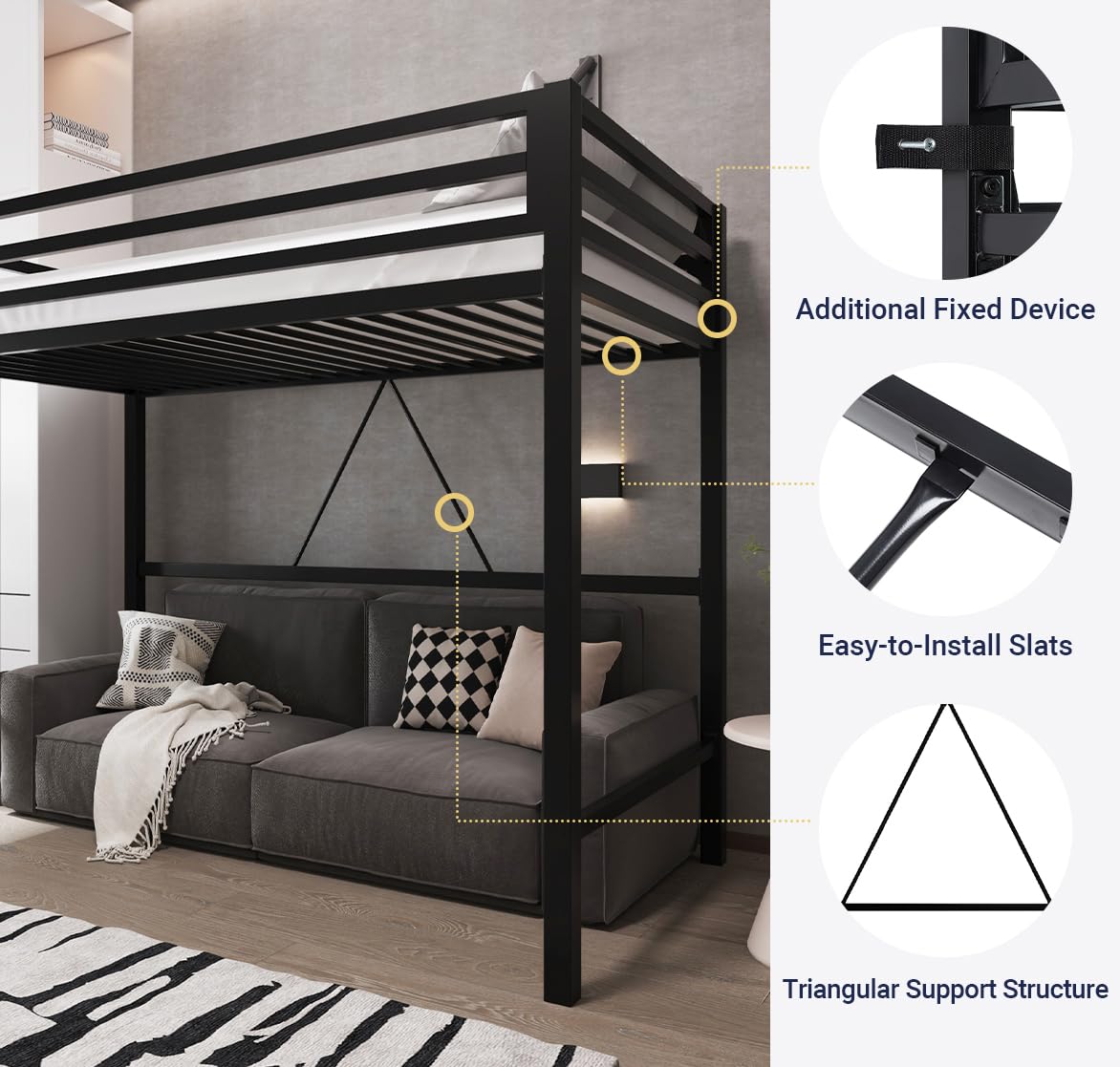 Twin Metal Loft Bed