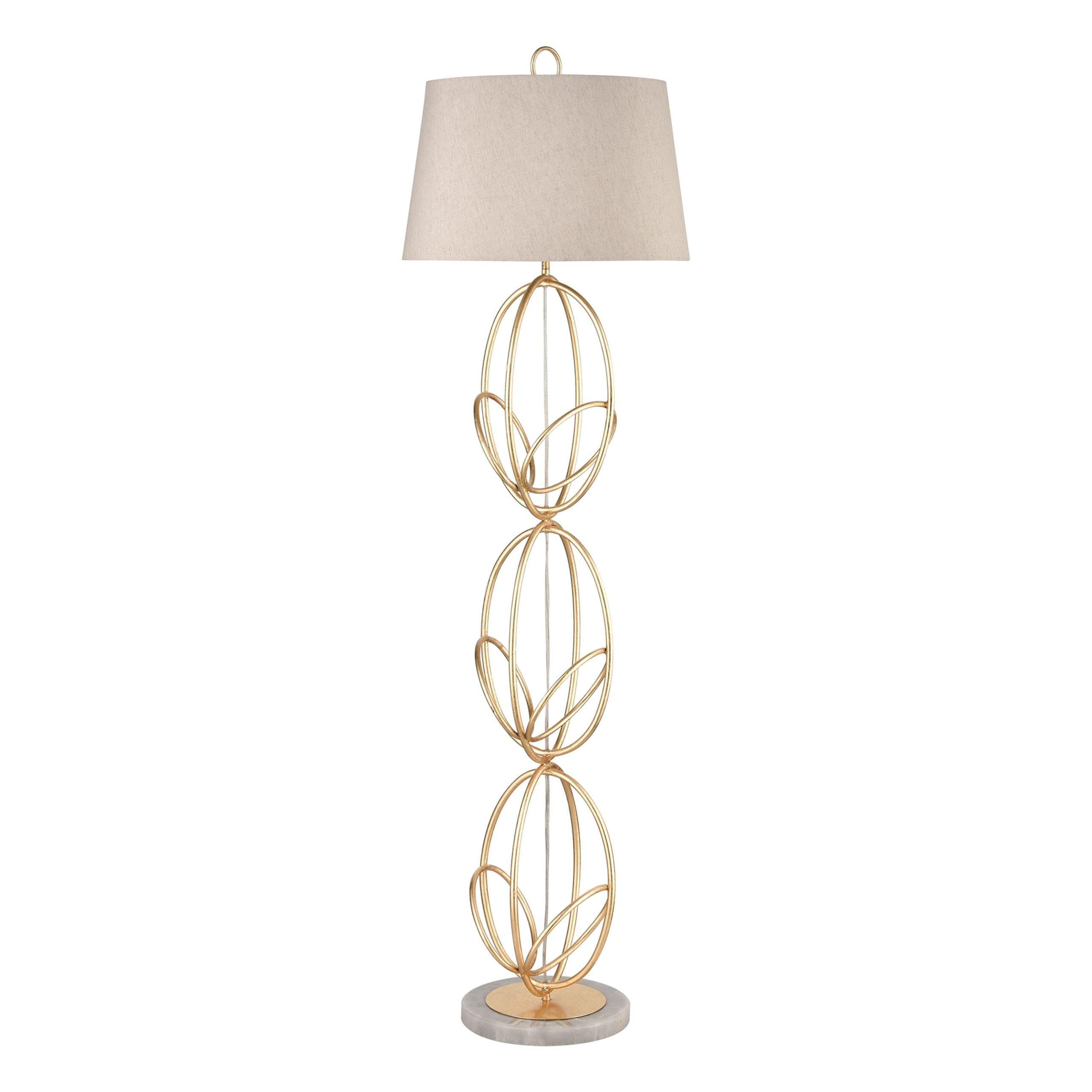 Elk Home Morely Floor Lamp - 1-Light in Gold Leaf, 63-Inch High, Transitional Style