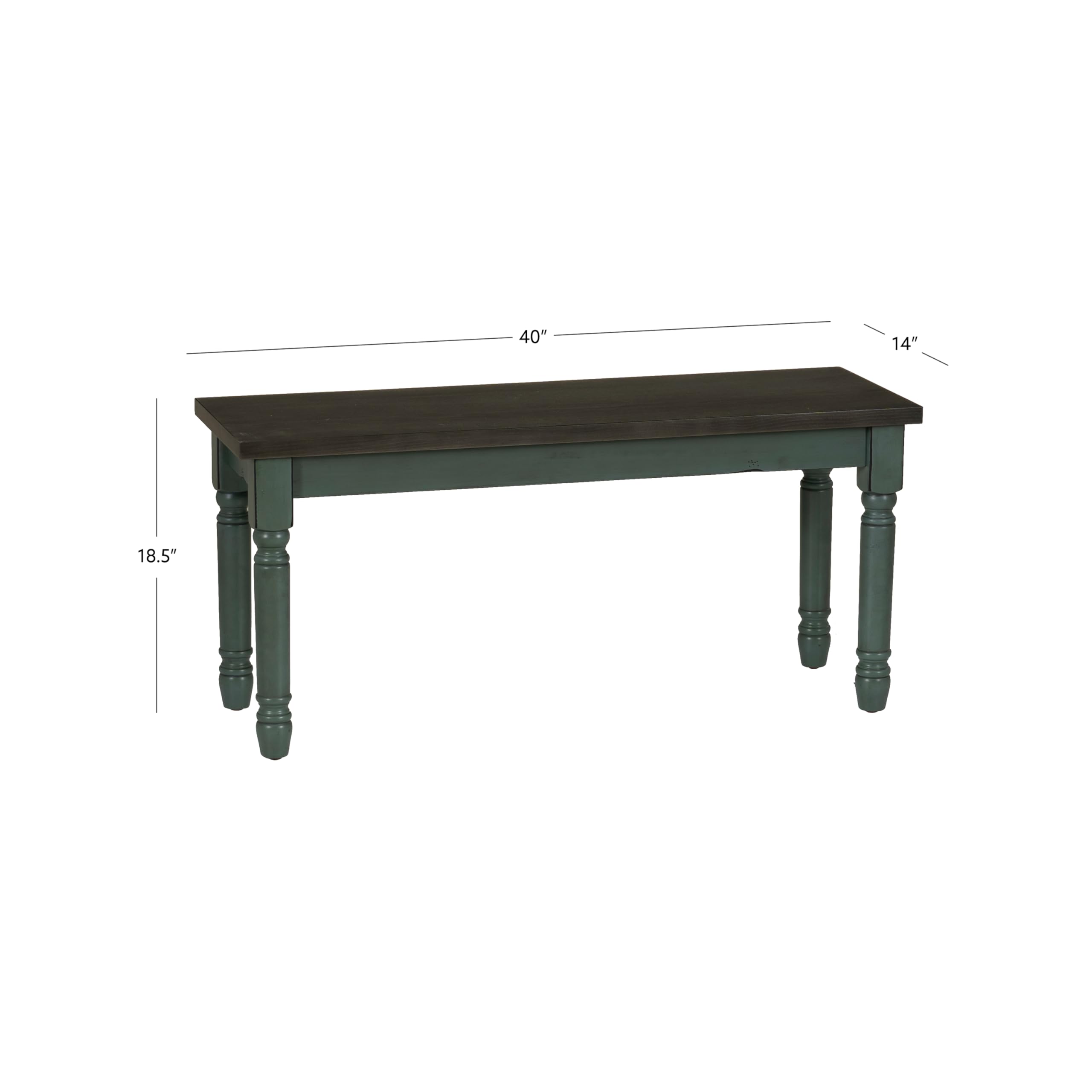 Distressed Blue Dining Bench