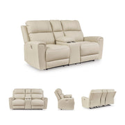 Power Reclining Loveseat with Console & USB Charging – Beige