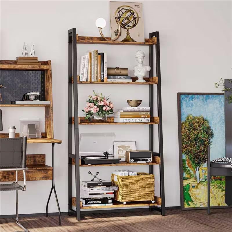 5-Tier Industrial Ladder Shelf