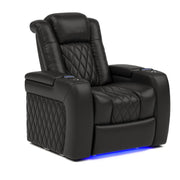 Tuscany Single Power Recliner – Top-Grain Leather, Cool Gel Memory Foam, RGB LED & USB Charging