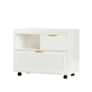 Fluted Rolling File Cabinet